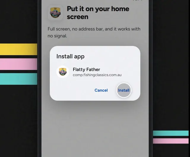 Tap Add to home screen, then Install.