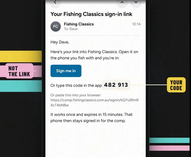 Grab the code from the email.